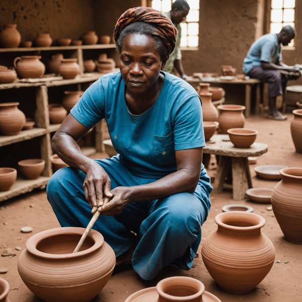 Où trouver des cours de poterie à base de matériaux locaux en Afrique?